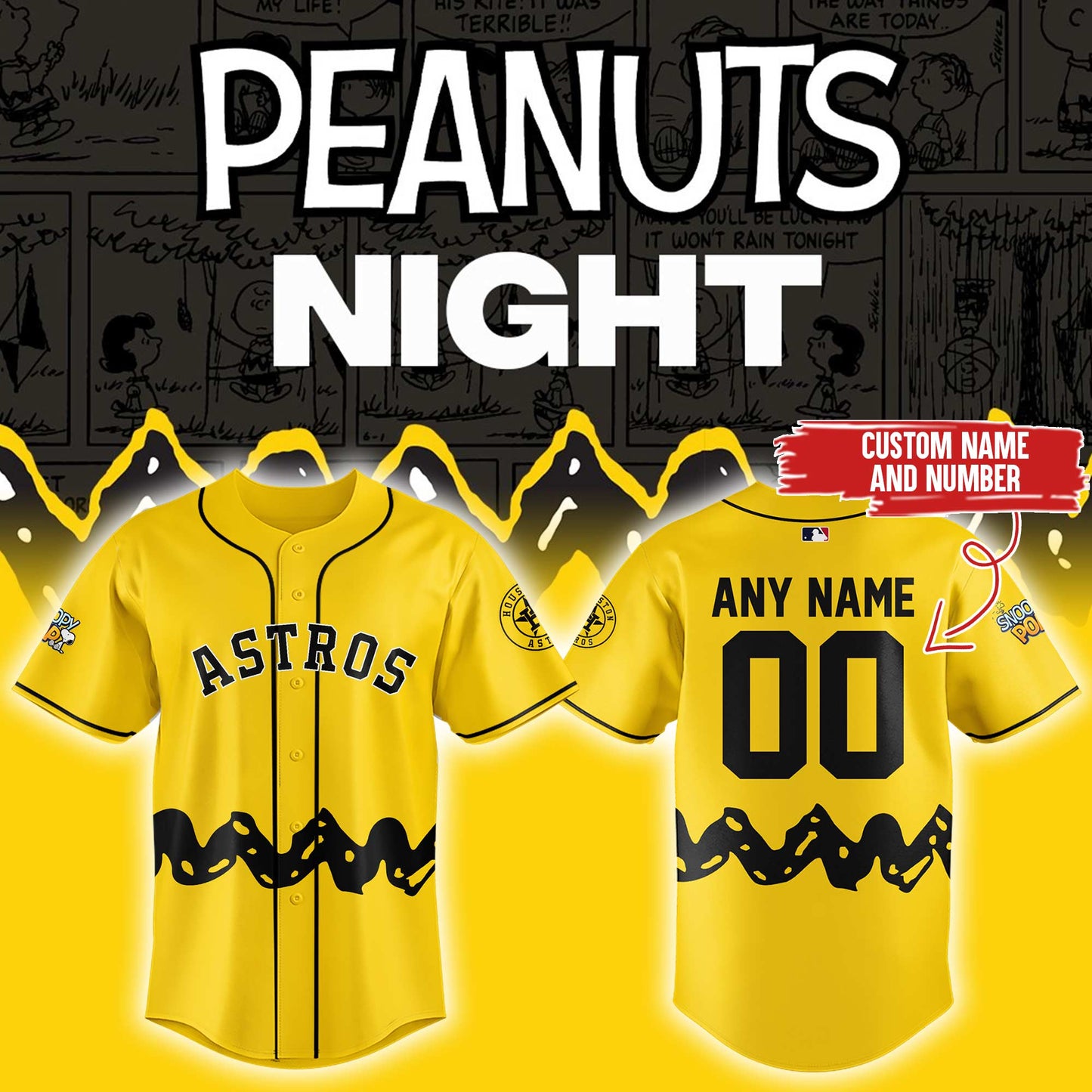 Astros x Peanuts Night ⚾🐶Custom Jersey