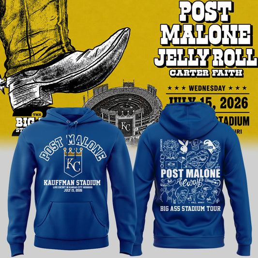 Post Malone x Kansas City Royals - Limited Edition Big Ass Stadium Tour At Kauffman Stadium Hoodie 1