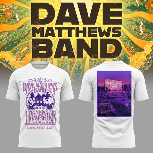 Dave Matthews Band - Limited Edition Summer Tour 2026 At Gilford T-shirt 3