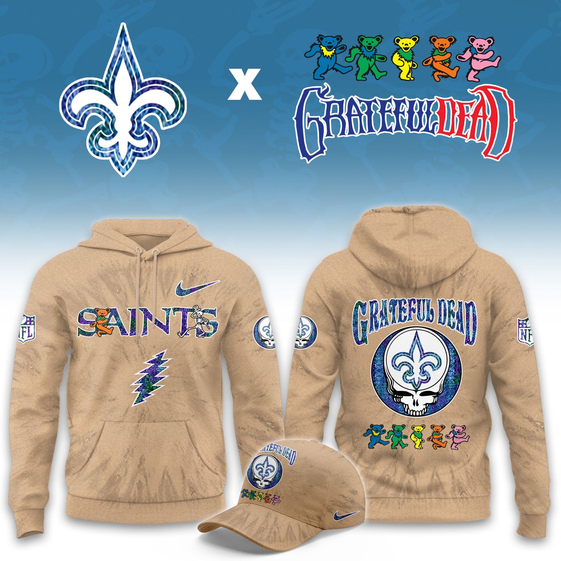...New Orleans Saints Grateful Dead Limited Hoodie
