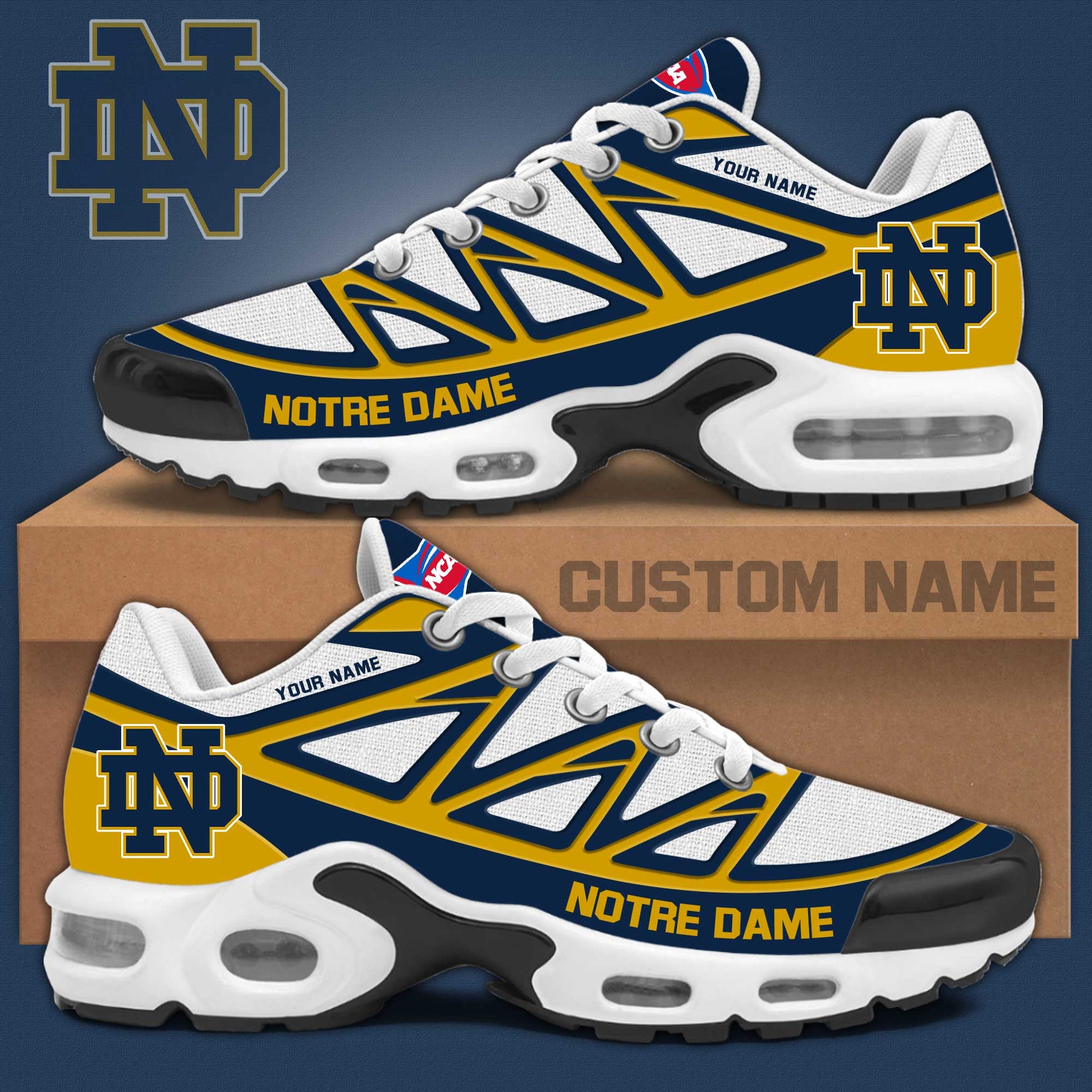 Notre Dame Air Max Plus Custom Sneakers