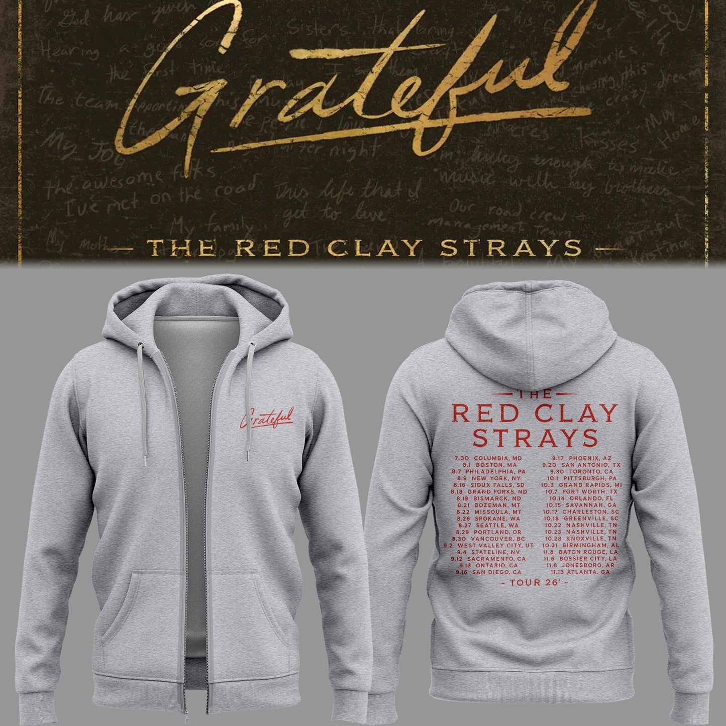 Limited Edition The Grateful Tour Zip Hoodie