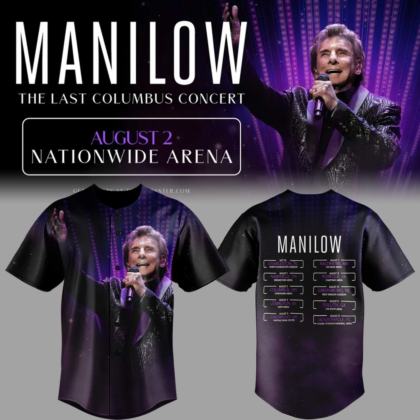Limited Editon Barry Manilow The Last Columbus Concert Jersey-PA080326025