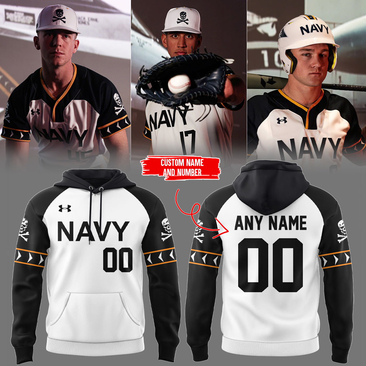 Navy Midshipmen Baseball 2025 Limited “Jolly Rogers” Hoodie
