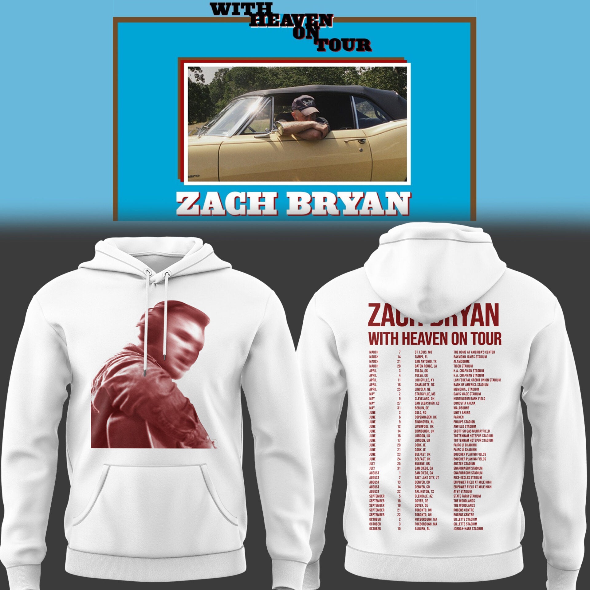 Limited Zach “With Heaven On Tour 2026.” Hoodie-PU26030714