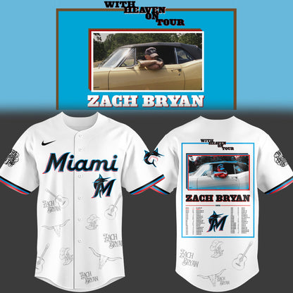 Limited Edition Miami Marlins x Zach “With Heaven On Tour 2026.” Jersey-PU26031405