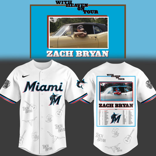 Limited Edition Miami Marlins x Zach “With Heaven On Tour 2026.” Jersey-PU26031405
