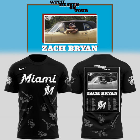 Limited Zach “With Heaven On Tour 2026.” x Marlins TShirt-PU26031409