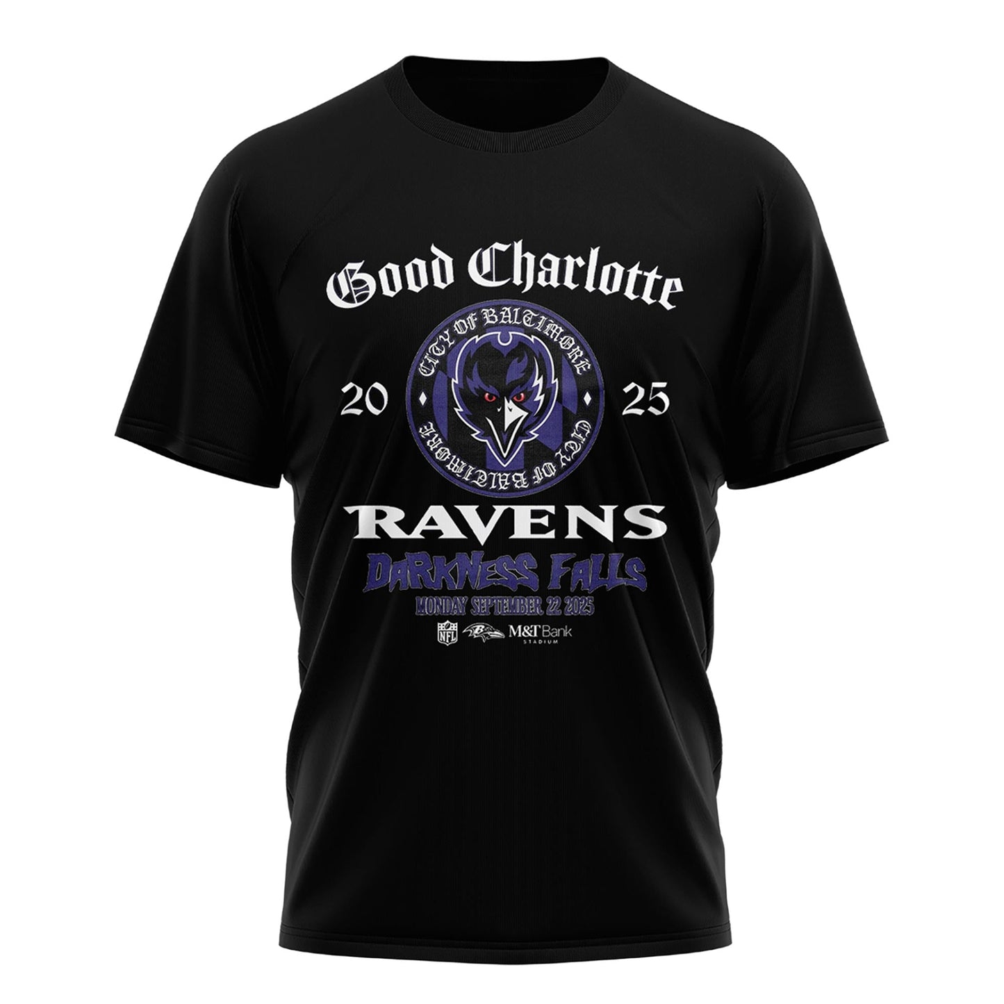 Ravens x Good Charlotte 2025 “Darkness Falls” Tee