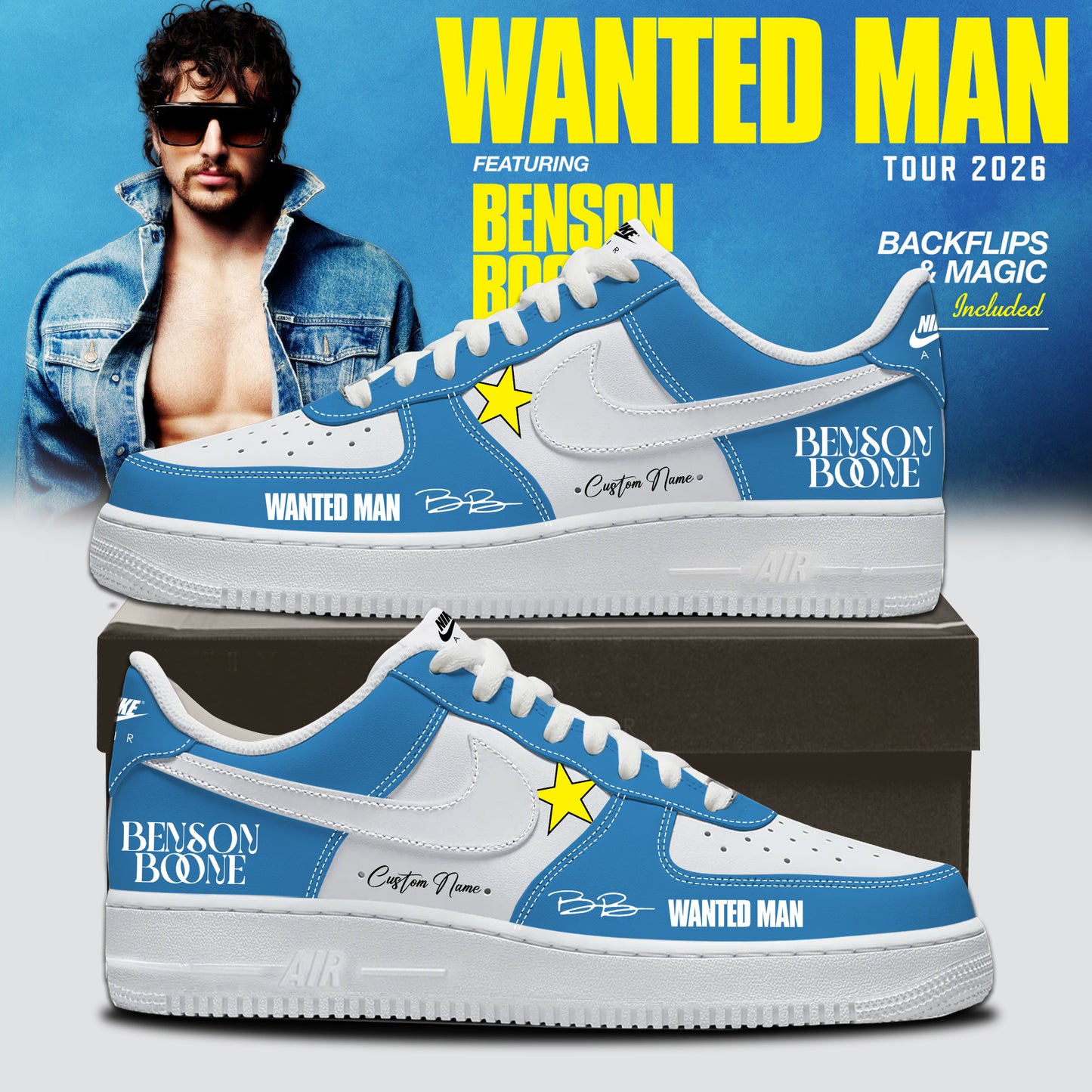 Benson Boone Wanted Man signed Shoes 23