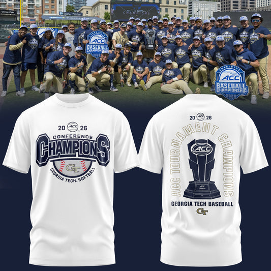 Georgia Tech Yellow Jackets Baseball ACC Tournament Champions Tee