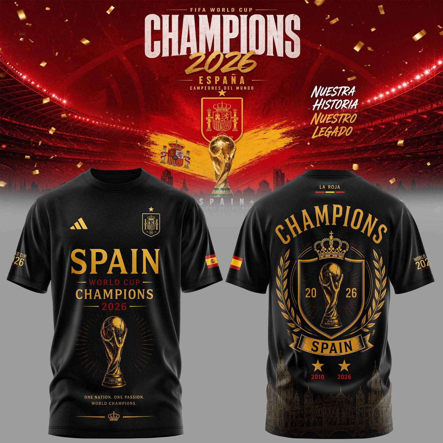 Spain World Cup Champions 2026 TShirt 1