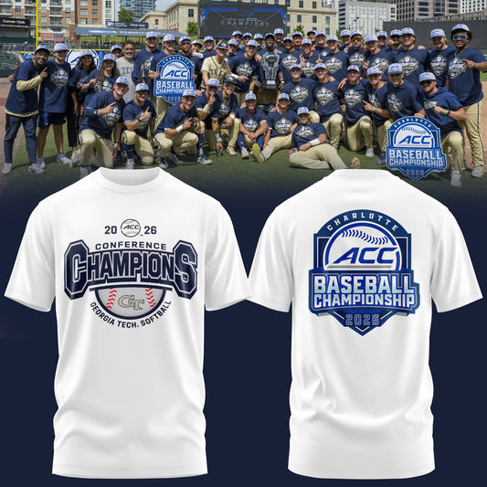 Georgia Tech Yellow Jackets Baseball ACC Tournament Champions Tee