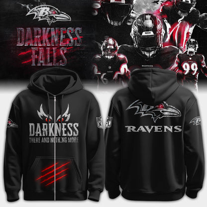 Ravens All-Black Darkness Zip Hoodie