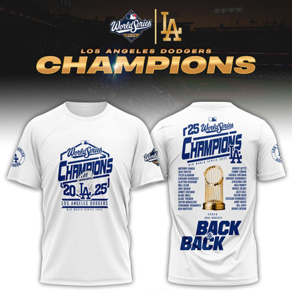 LAD x World Series Champion Back To Back 2025 Special Tshirt White