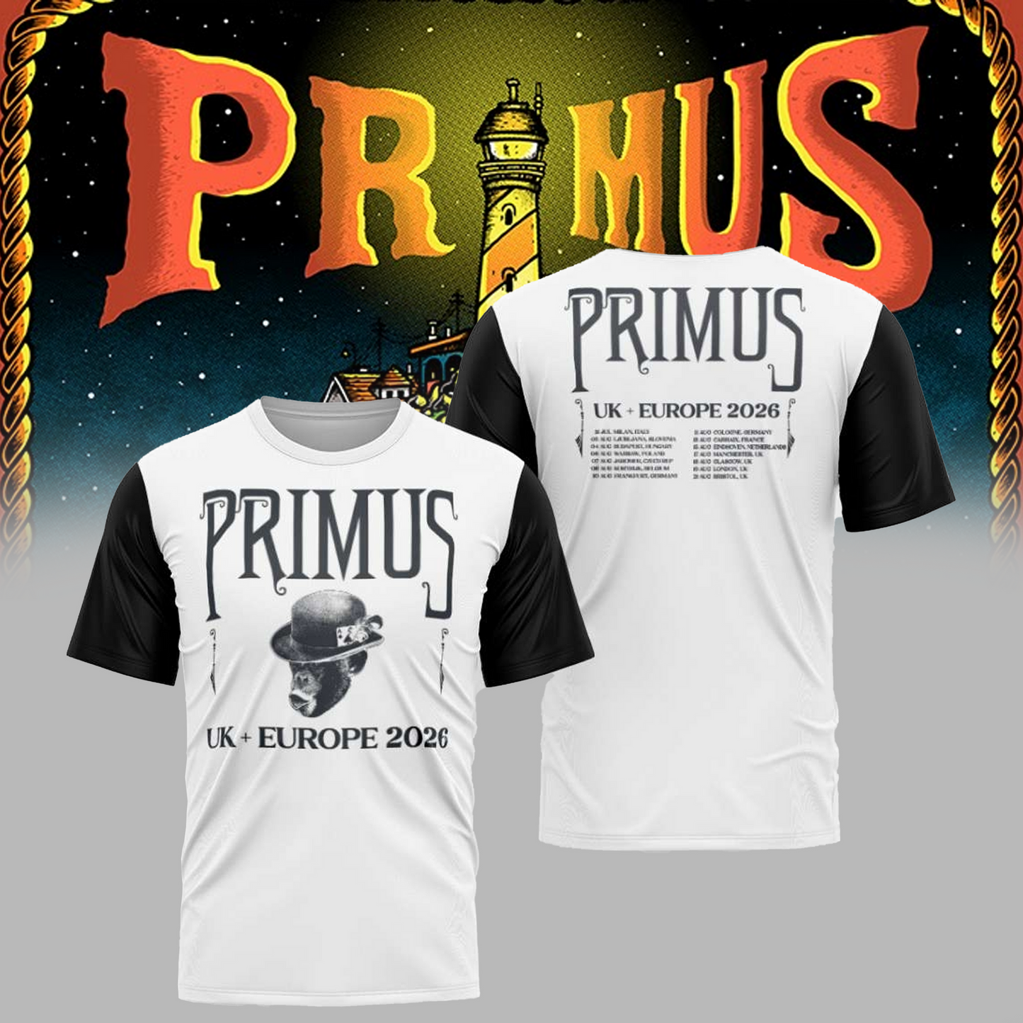 Limited Edition Primus Europe Tour 2026 TShirt
