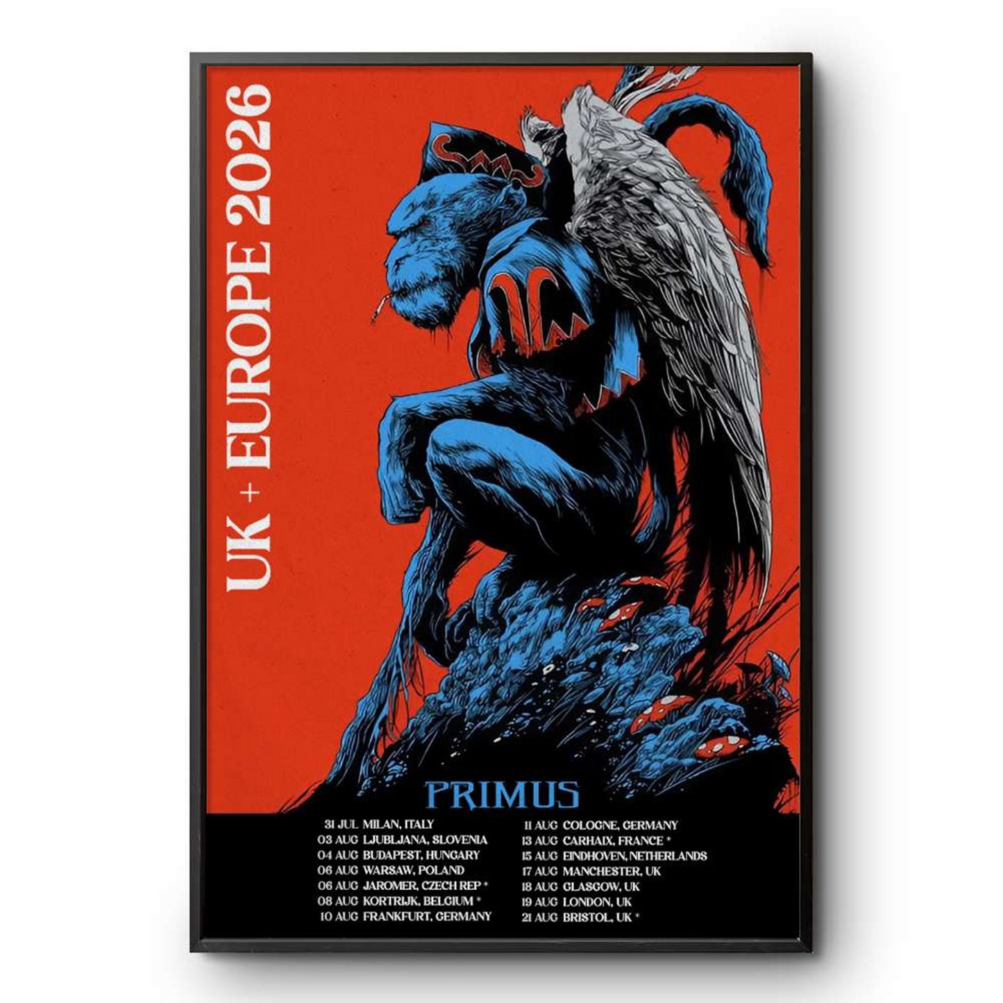 Limited Edition Primus Europe Tour 2026 Poster