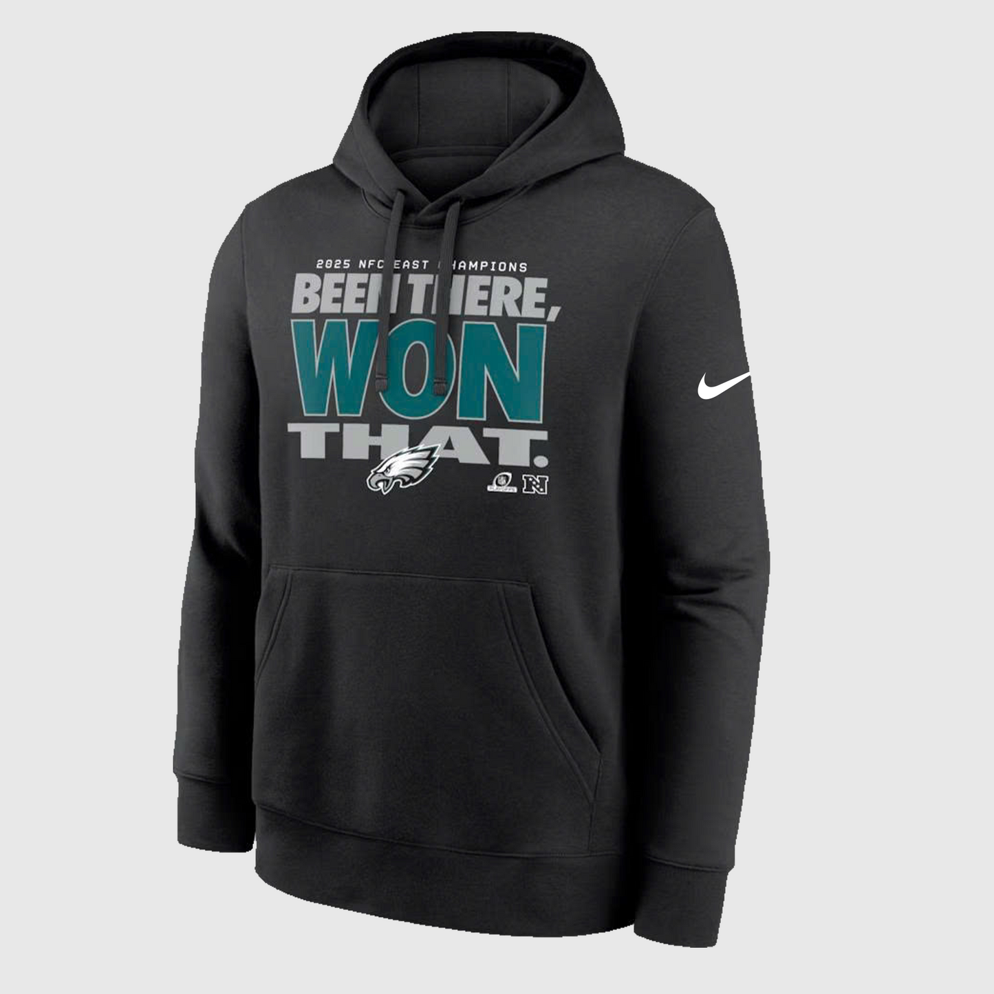 Black Philadelphia Eagles 2025 NFC East Division Champions Locker Room Trophy Collection Hoodie