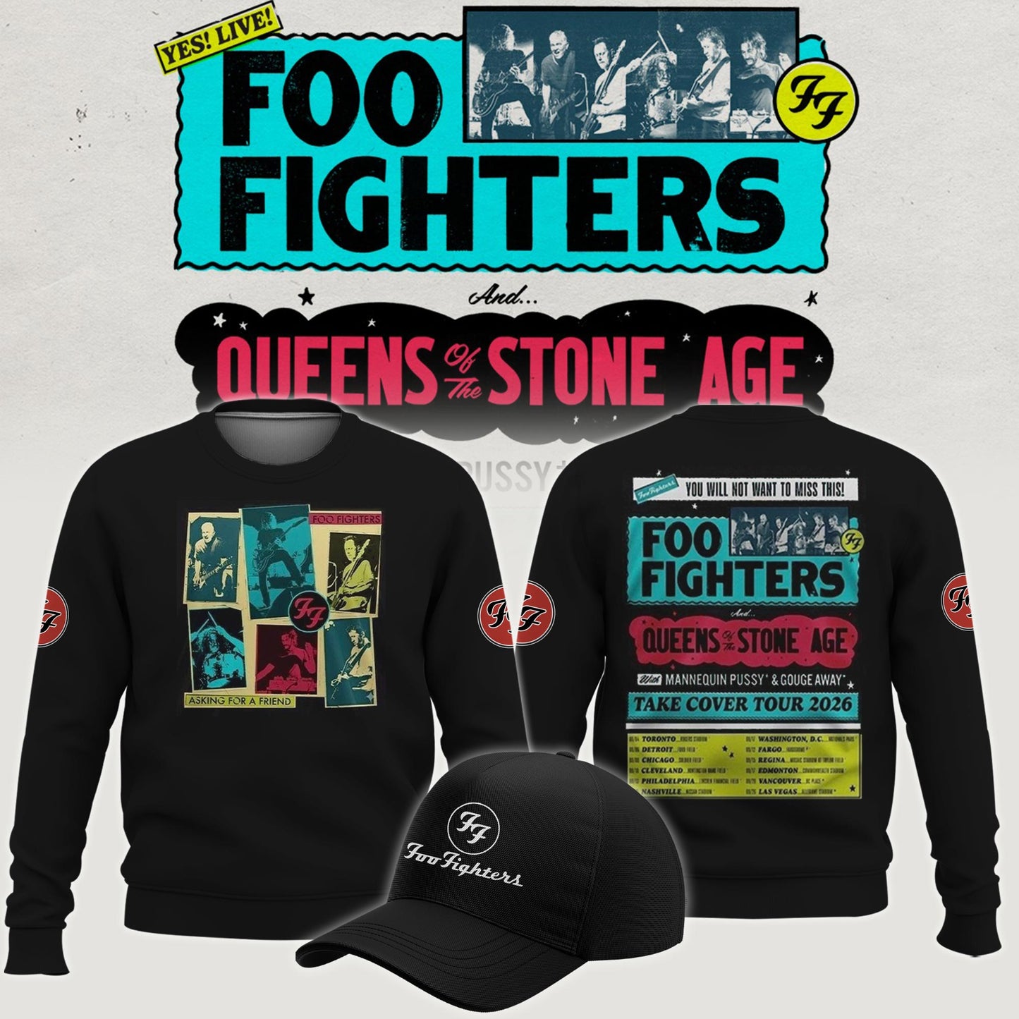 Foo Fighters 2026 Take Cover Tour Limited Sweatshirt