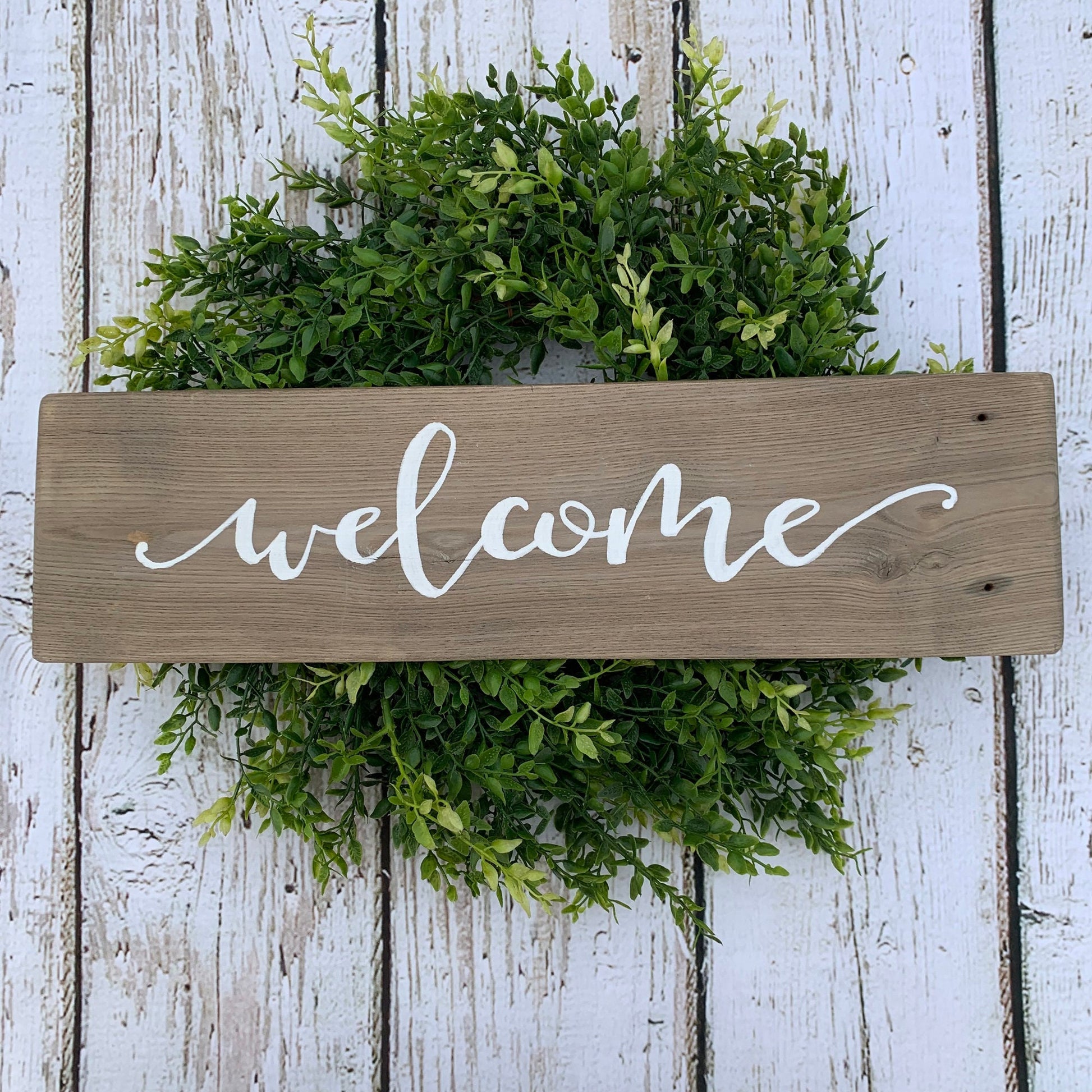 Welcome Front Door Sign, Rustic Front Porch Decor, Entryway Sign, Wood Door Hanger, Housewarming Gift, Front Porch Sign
