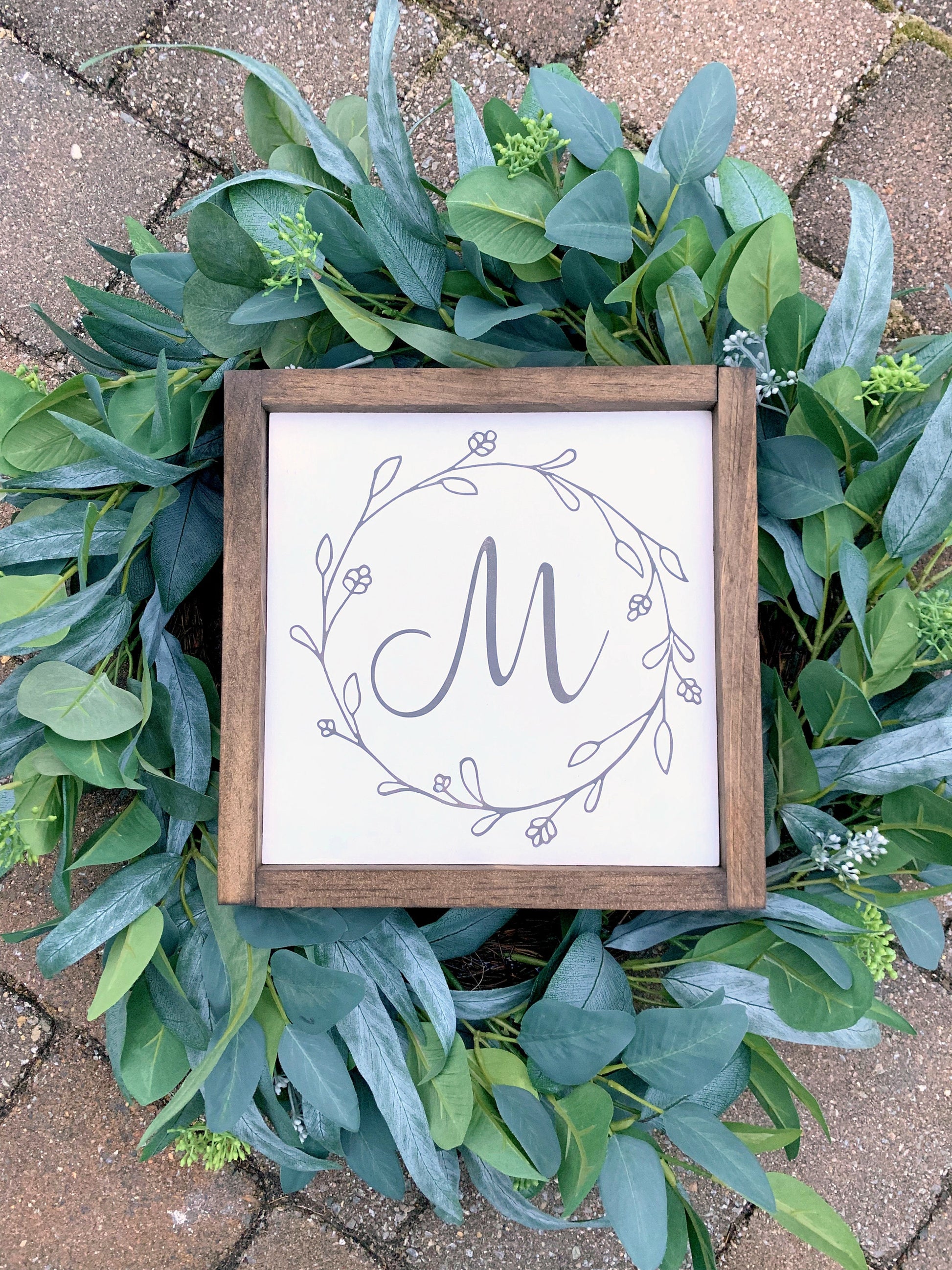 Monogram Family Initial Wood Sign for Gallery Wall, Bridal Shower Gift, Housewarming Gift,  Family Initial Sign, Personalized Sign