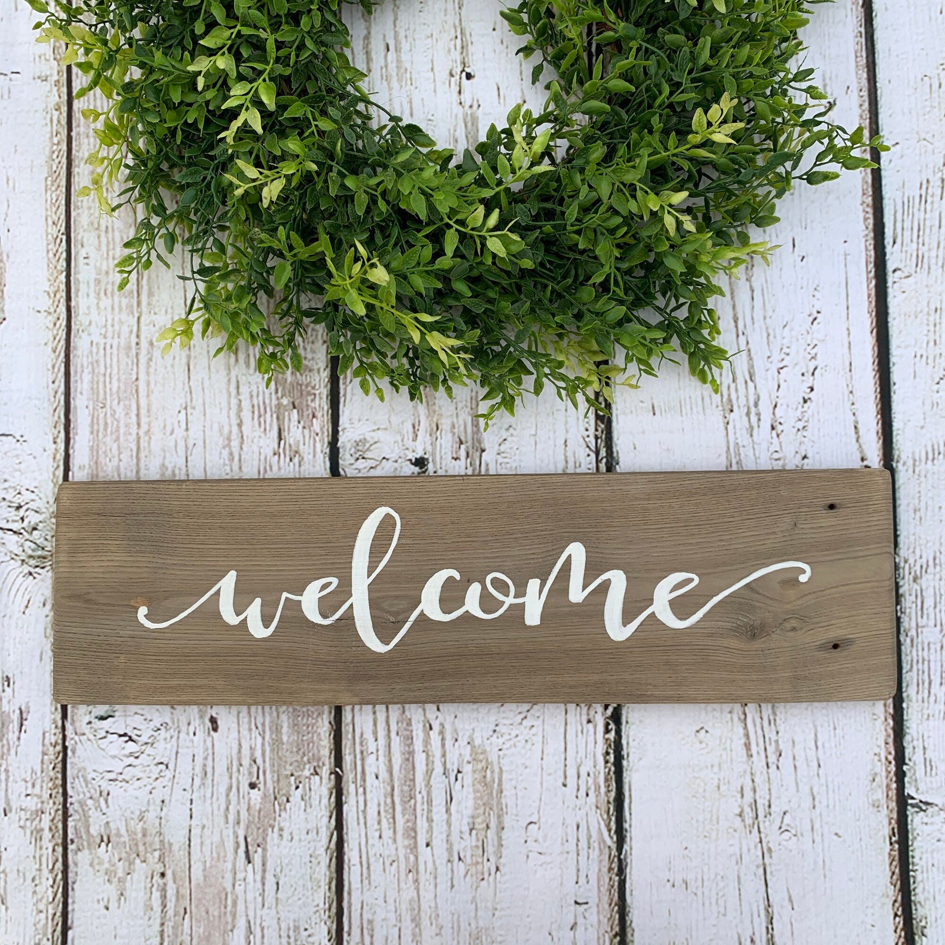 Welcome Front Door Sign, Rustic Front Porch Decor, Entryway Sign, Wood Door Hanger, Housewarming Gift, Front Porch Sign