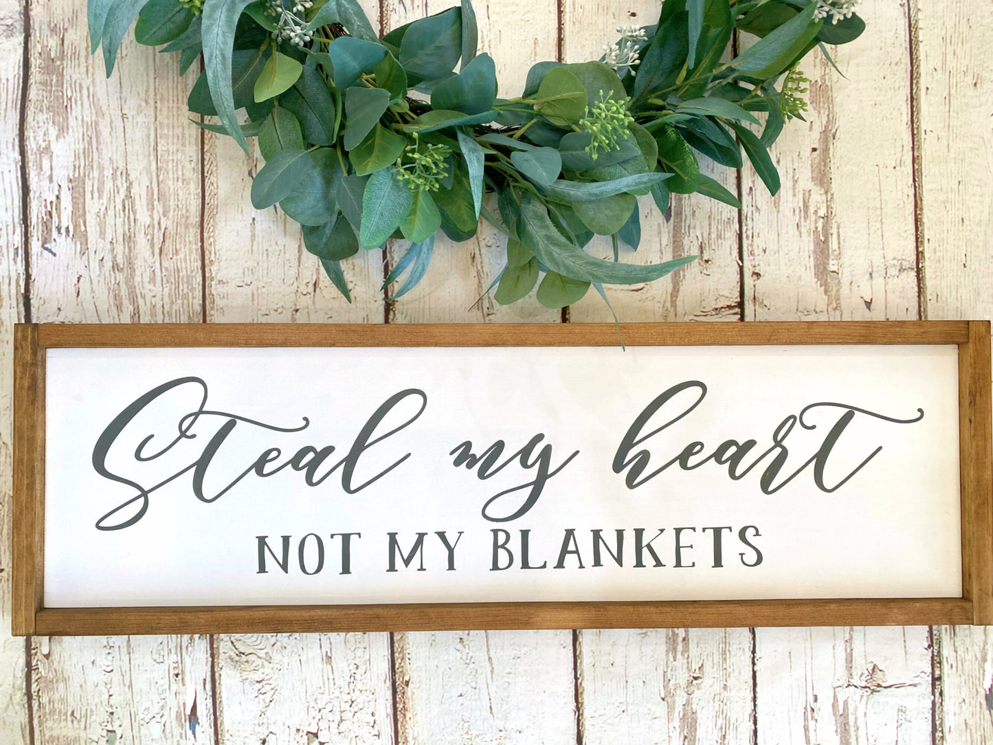 Steal My Heart But Not My Blankets Wood Sign, Master Bedroom Wood Sign, Bedroom Wall Art, Above Bed Wall Sign, Farmhouse Wall Decor
