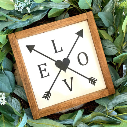 Arrow Wood Sign , Love Arrows, Anniversary Gift, Love Arrow Wall Sign, Rustic Wood Sign, Valentine Gift, Gallery Wall Love Sign