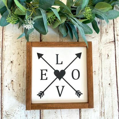 Arrow Wood Sign , Love Arrows, Anniversary Gift, Love Arrow Wall Sign, Rustic Wood Sign, Valentine Gift, Gallery Wall Love Sign