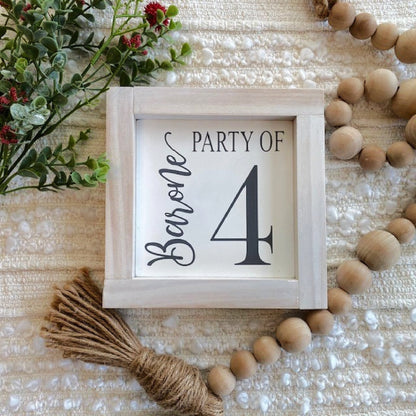 Party of Sign, Family Party of, Custom Family Name Sign, Number Sign, Party of 4, Party of 5, Last Name Sign, Personalized Family Wood Sign