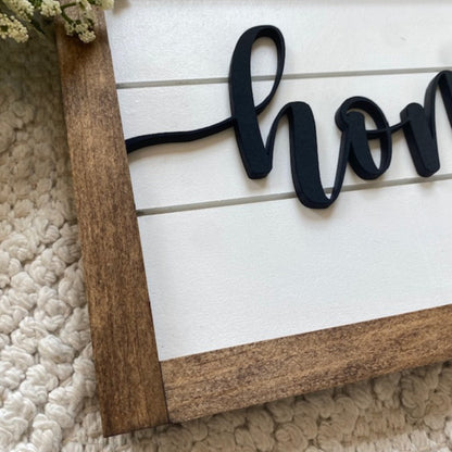 Home Wood Sign with Faux Shiplap for Entryway or Gallery Wall, 3D Wood Sign, Home Sign, First Time Buyer, Farmhouse Decor, Real Estate Gift