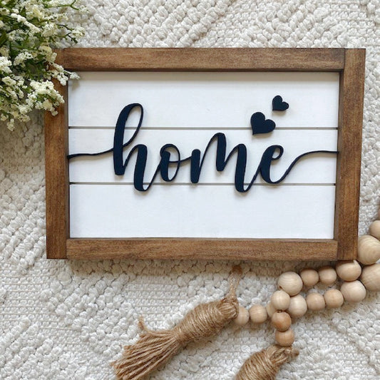 Home Wood Sign with Faux Shiplap for Entryway or Gallery Wall, 3D Wood Sign, Home Sign, First Time Buyer, Farmhouse Decor, Real Estate Gift