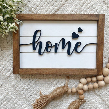 Home Wood Sign with Faux Shiplap for Entryway or Gallery Wall, 3D Wood Sign, Home Sign, First Time Buyer, Farmhouse Decor, Real Estate Gift