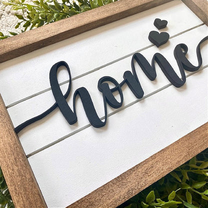 Home Wood Sign with Faux Shiplap for Entryway or Gallery Wall, 3D Wood Sign, Home Sign, First Time Buyer, Farmhouse Decor, Real Estate Gift