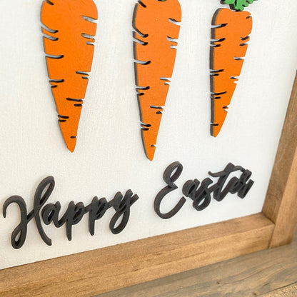Happy Easter Wood Sign, Easter Decor, Easter Decoration, Farmhouse Spring Decor, 3D Holiday Decor, Spring Wood Signs
