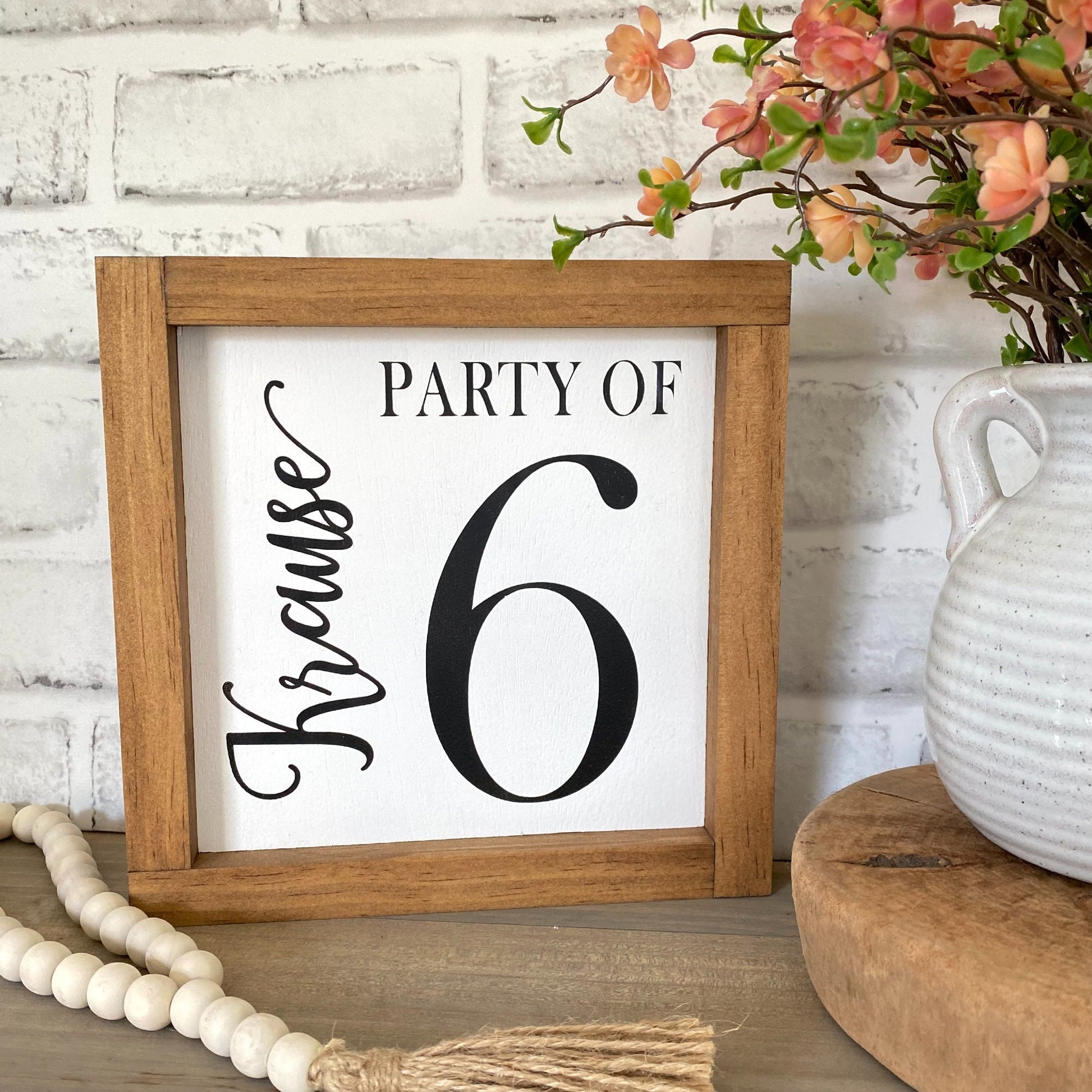 Party of Sign, Family Party of, Family Name  Gallery Sign, Number Sign, Party of 4, Party of 5, Last Name Sign, Personalize Family Wood Sign