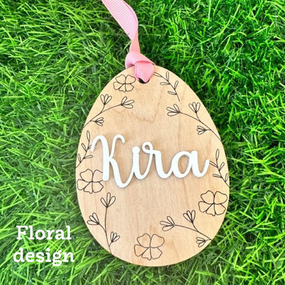 Personalized Egg Easter Basket Tag, Custom Easter Tag, Name Tag for Easter Basket, Kids Easter Name Tag For Basket