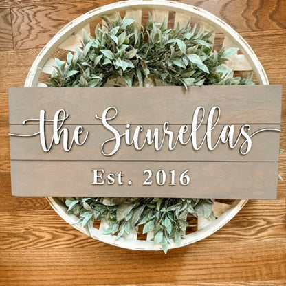 Last Name Wood Sign, Wedding or Shower Gift, Personalized Name Sign For Wedding, Family Name Sign, Established Date Sign, Custom Wood Sign