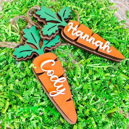 Personalized Name Tag For Easter Basket, Carrot Name Tag For Basket, Custom Name Tag, Easter Gifts
