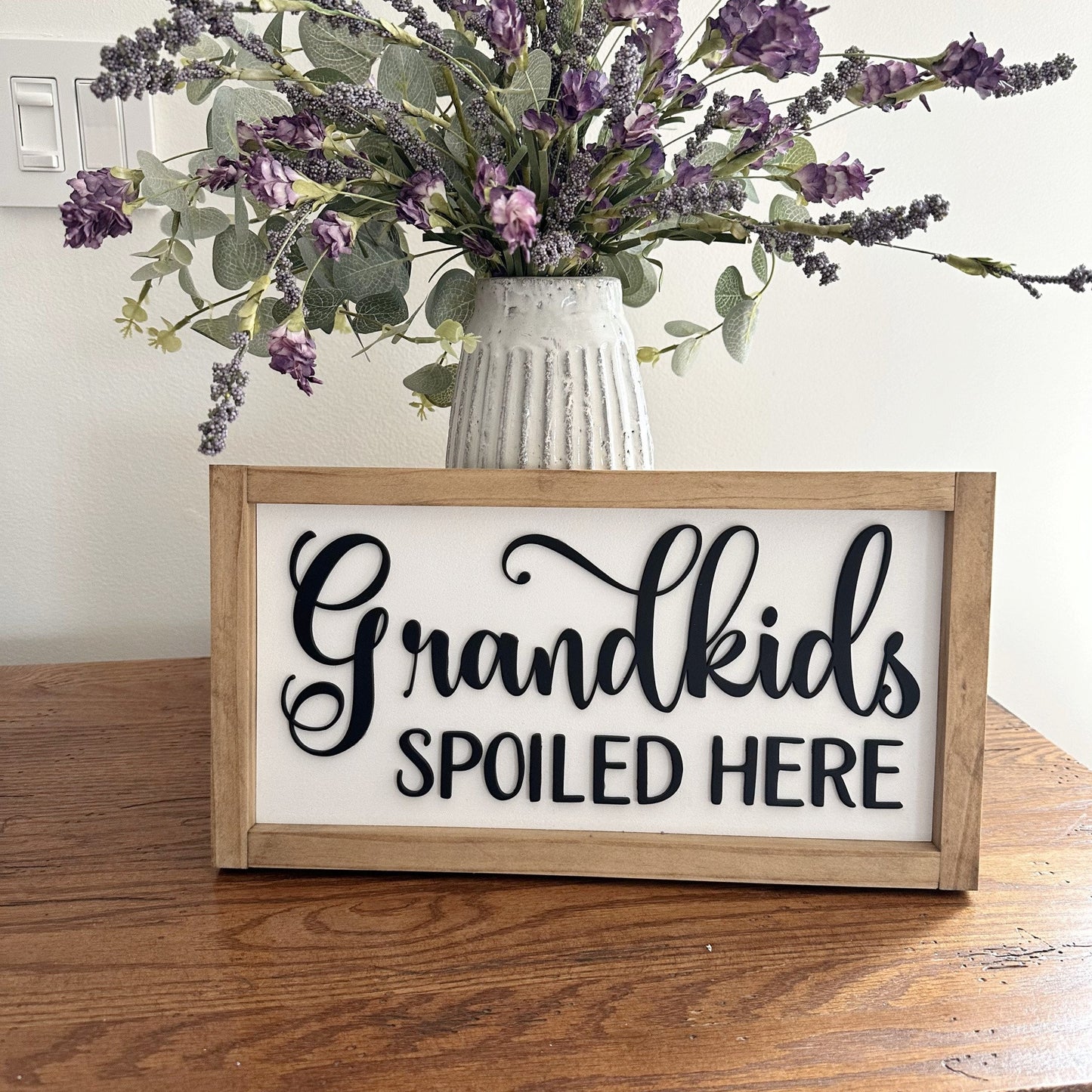 Grandparents Sign, Grandkids Spoiled Sign, Gift for Grandparents, Mother's Day Sign, Wood Sign, Gift from Grandkids, 3D Wood Sign Home Decor