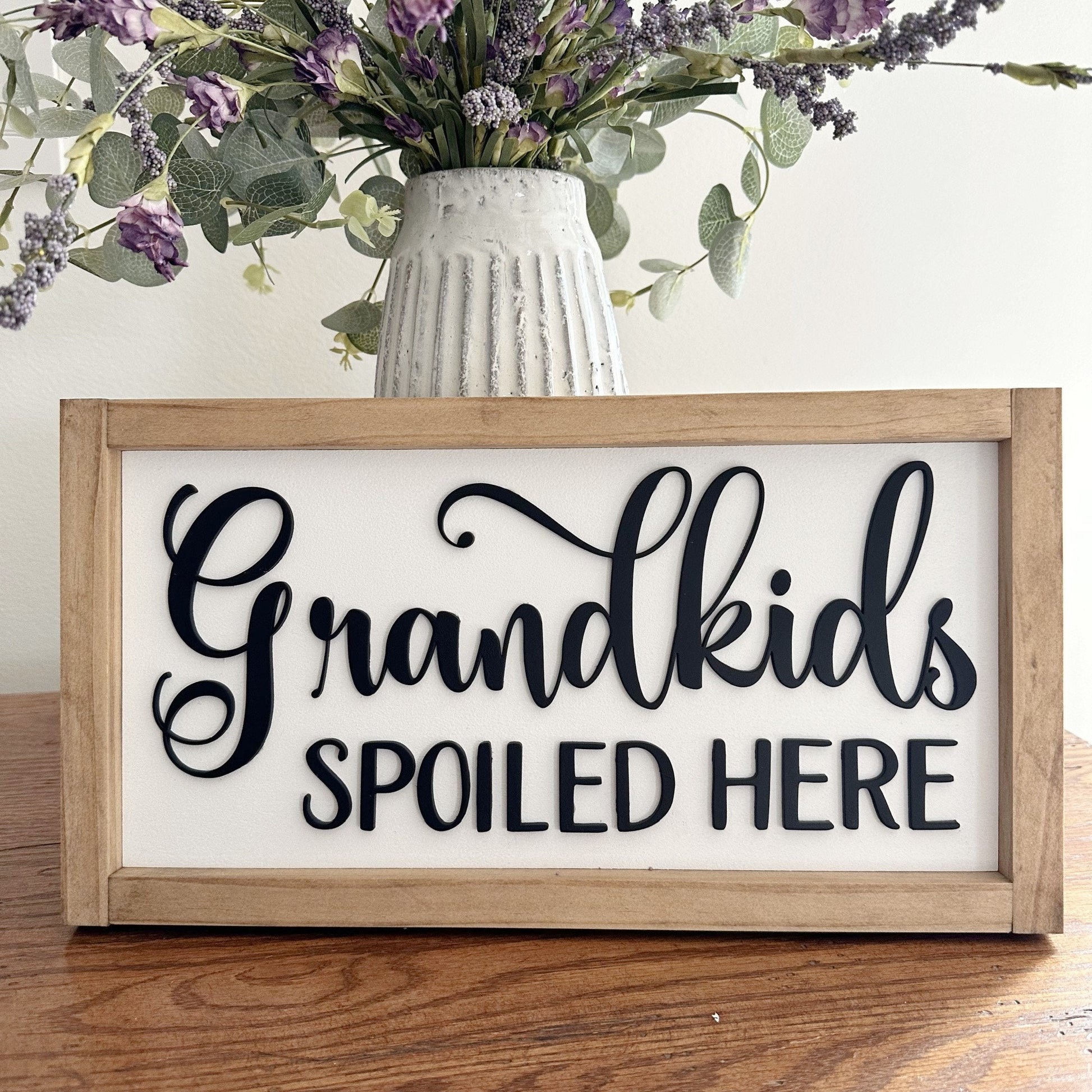Grandparents Sign, Grandkids Spoiled Sign, Gift for Grandparents, Mother's Day Sign, Wood Sign, Gift from Grandkids, 3D Wood Sign Home Decor