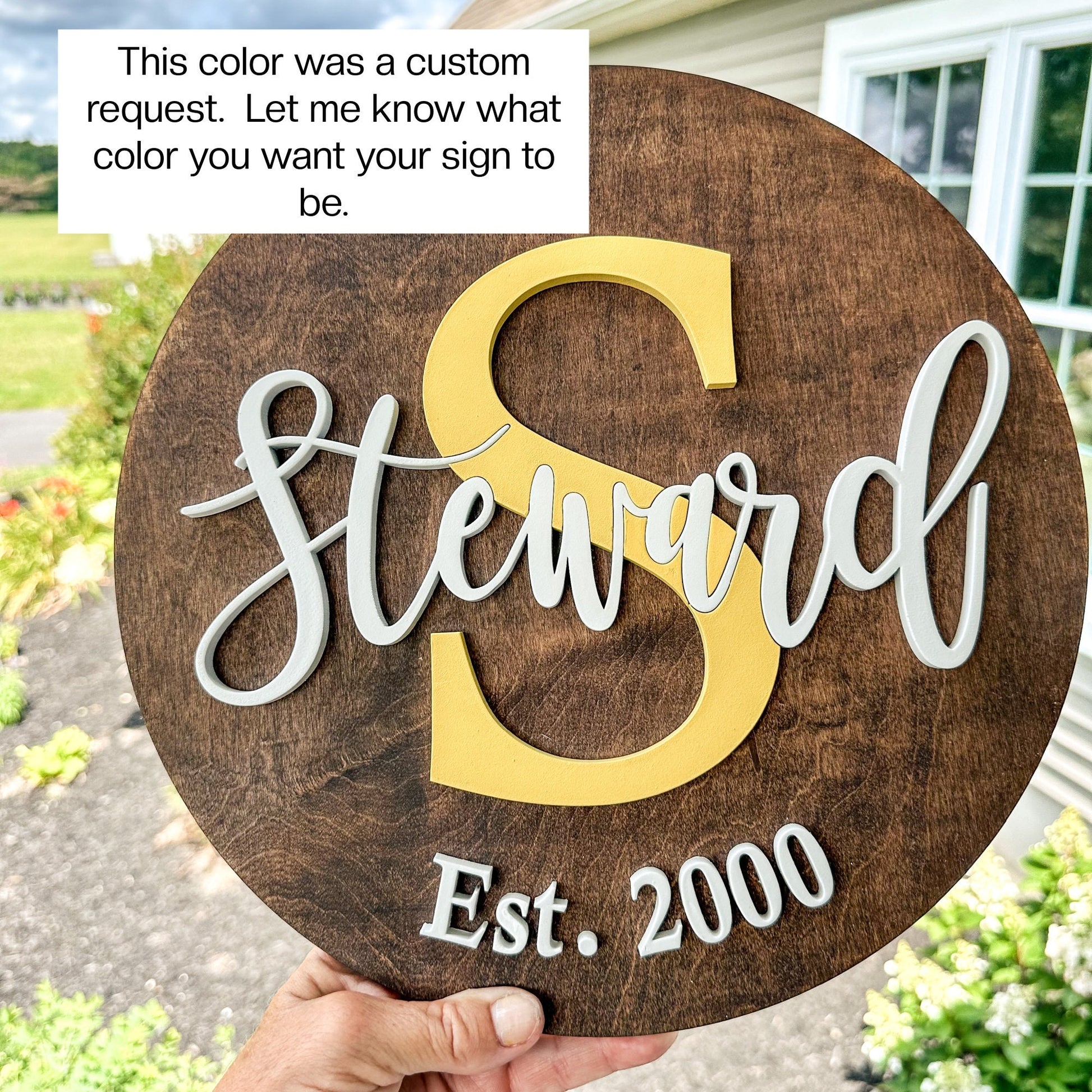 Personalized Family Name Round Wood Sign, Established Year Sign, Last Name Sign, Family Gift, Custom Family Wood Sign, Wedding Gift,
