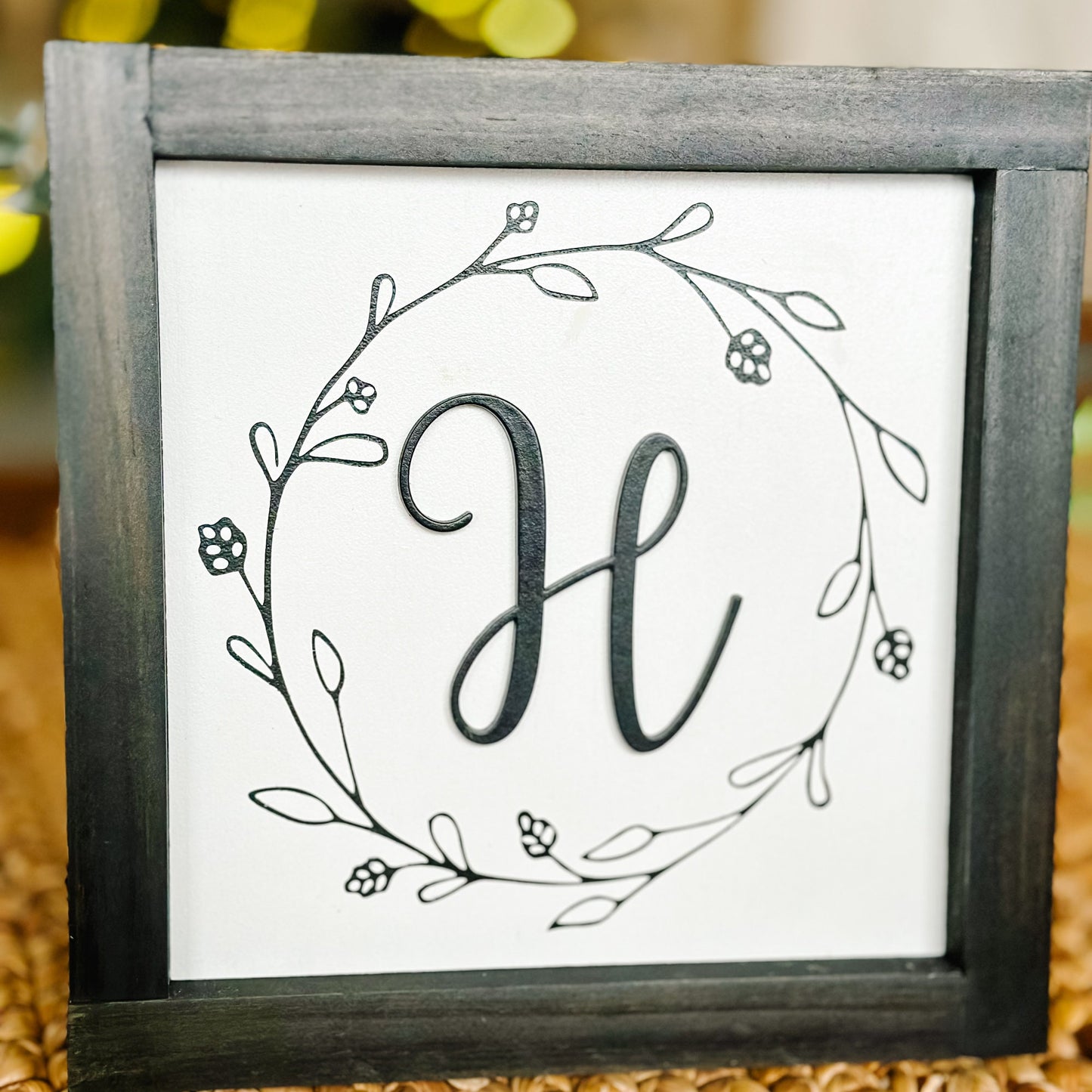Monogram Family Sign for Gallery Wall, Framed Initial Sign, Wedding Gift, Housewarming Gift, Family Initial 3D Sign, Personalized Sign