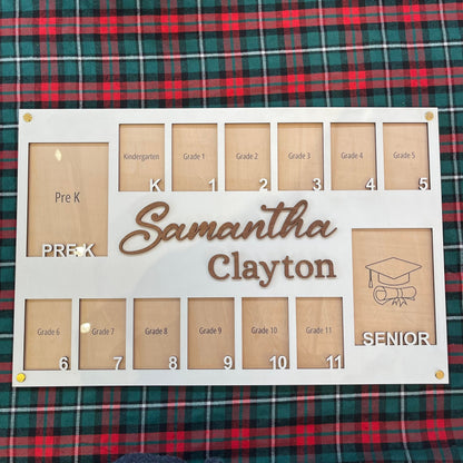 Pre K to Graduation School Picture Frame, School Years Photo Frame, Personalized Grade School Photo Frame, Senior Picture Gift