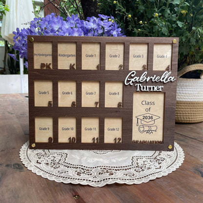 School Picture Frame PK-12, School Years Photo Frame, Personalized Grade School Photo Frame, Senior Picture Gift