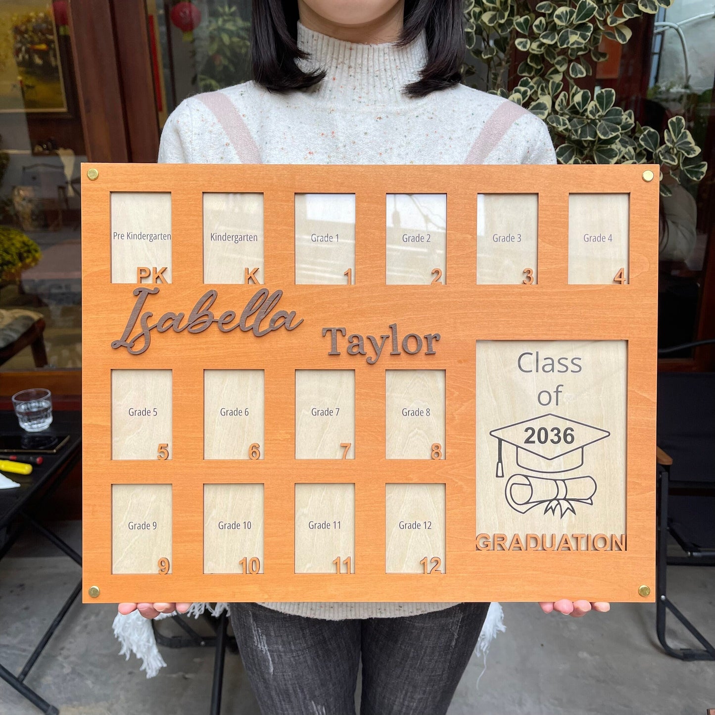 LARGE School Picture Frame, Pre K to Graduation School Years Photo Frame, Personalized Grade School Photo Frame, Senior Picture Gift