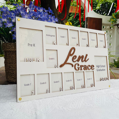School Years Photo Frame, Pre K to Graduation School Picture Frame, Personalized Grade School Photo Frame, Senior Picture Gift