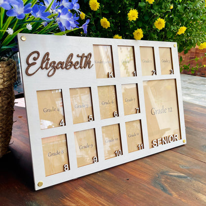 Kindergarten to Graduation School Years Photo Frame, School Picture Frame, Personalized Grade School Photo Frame, Senior Picture Gift