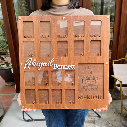 LARGE School Picture Frame, Birth through Graduation School Years Photo Frame, Personalized Grade School Photo Frame, Senior Picture Gift