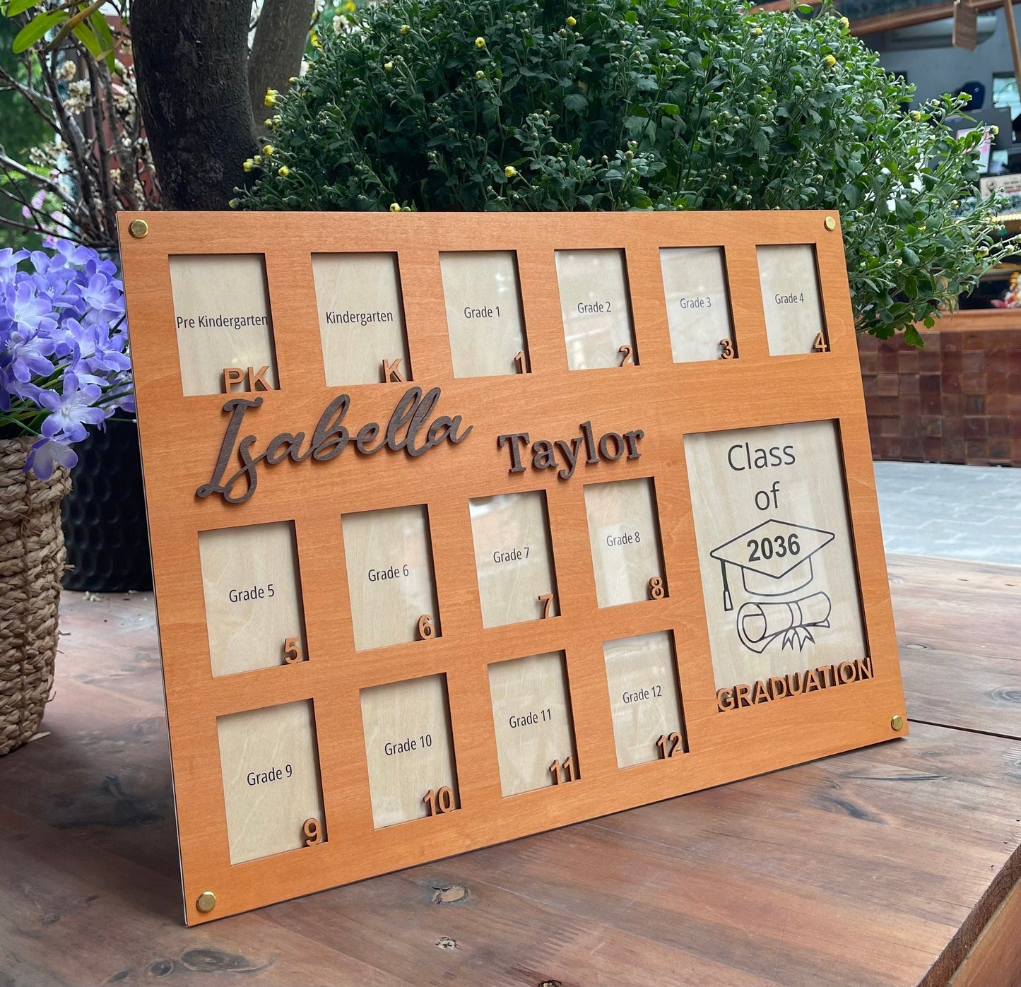 School Picture Frame, Pre K to Graduation School Years Photo Frame, Personalized Grade School Photo Frame, Senior Picture Gift